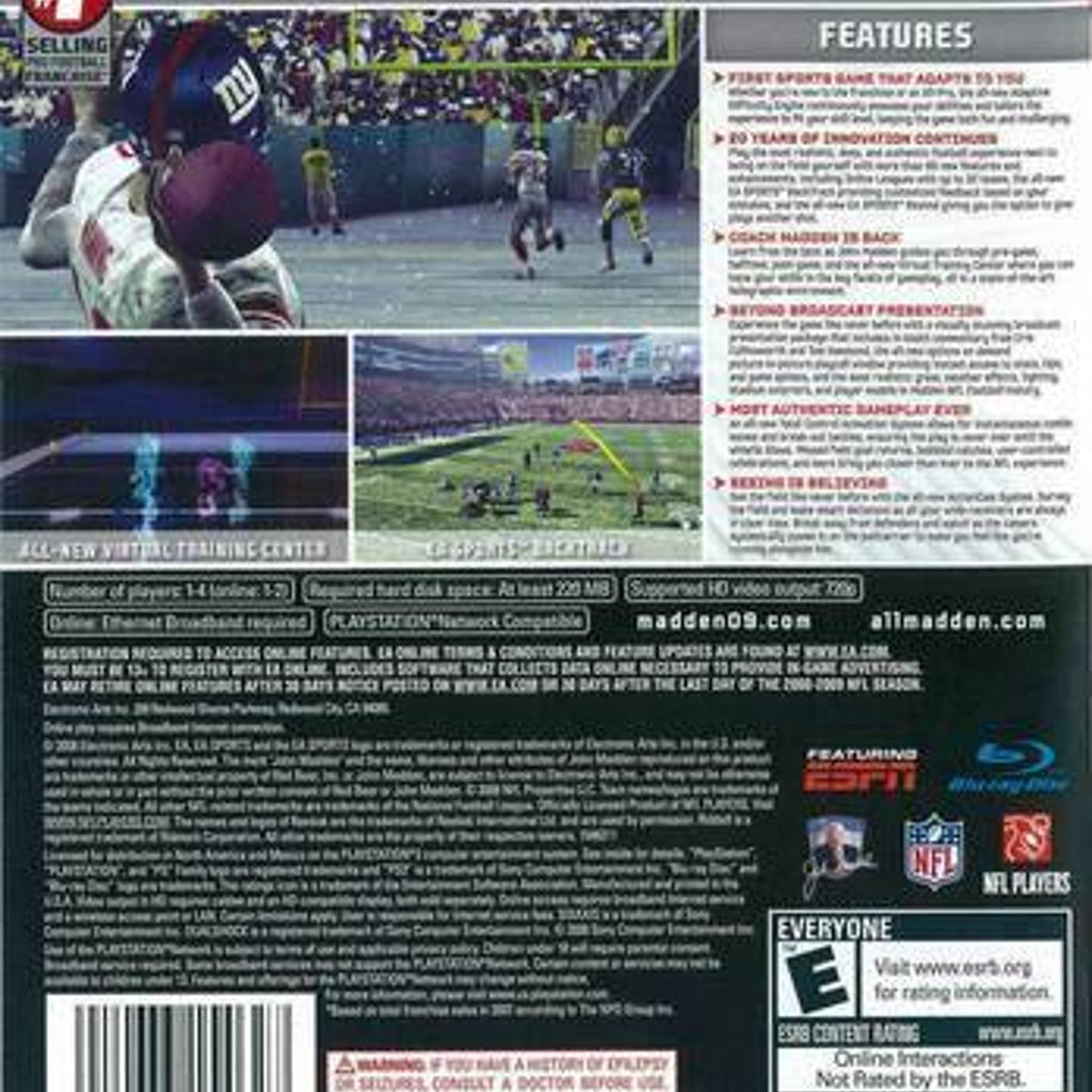Electronic Arts Madden NFL 09 Video Game