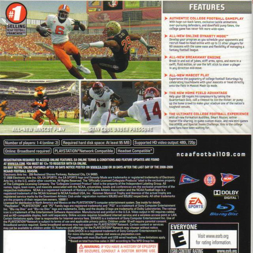 Electronic Arts NCAA Football 09 for PlayStation 3