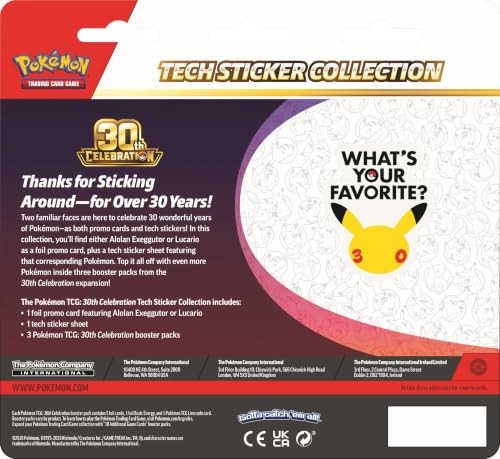 Pokémon 30th Celebration Tech Sticker Collection