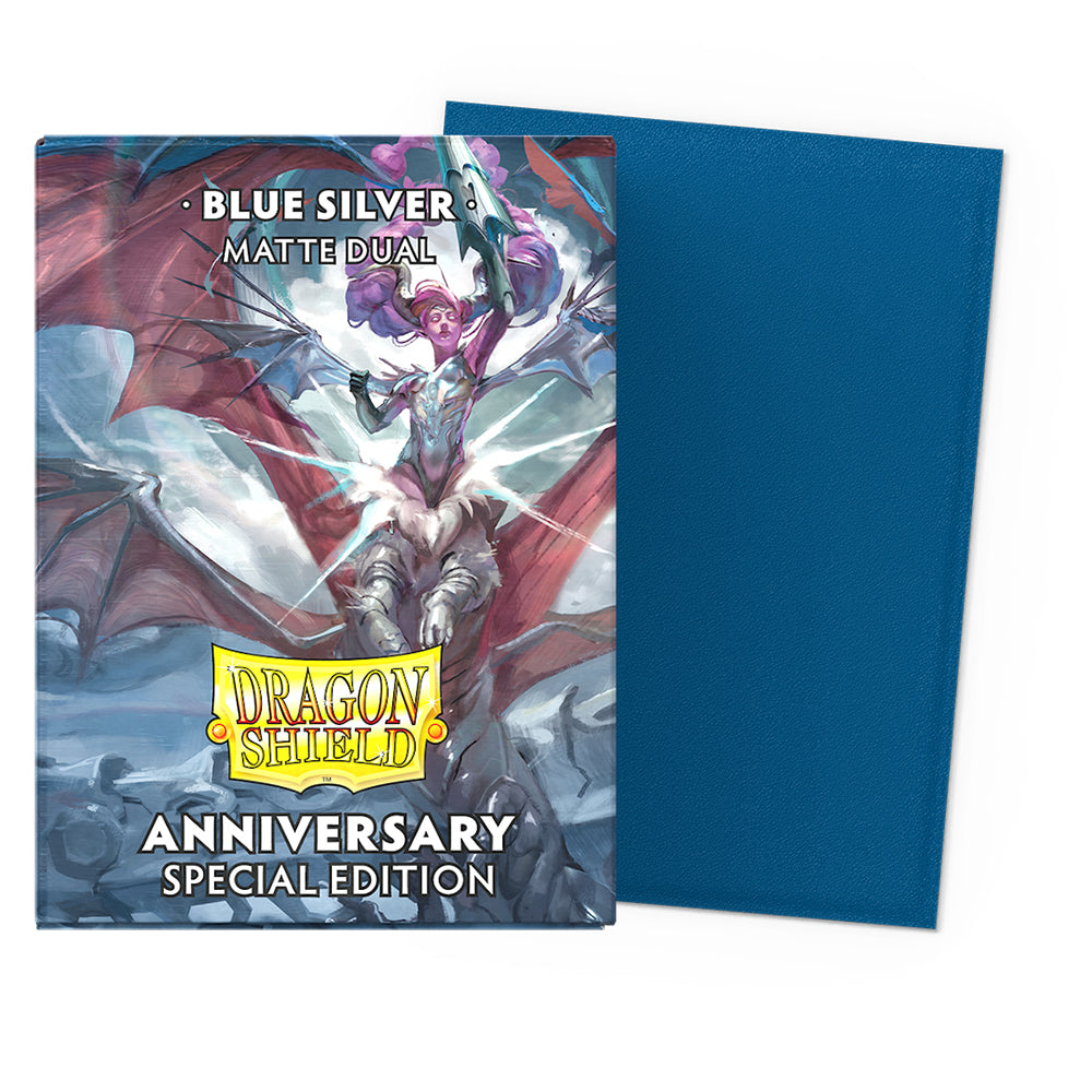 Arcane Tinmen Dragon Shield Anniversary Blue Silver Matte Sleeves 100 Pack