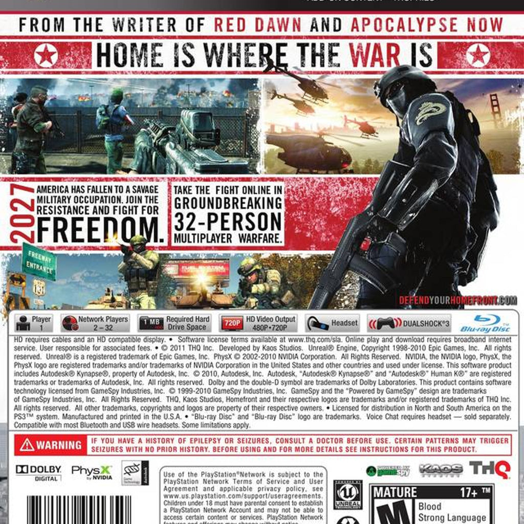 THQ Inc. Homefront for PlayStation 3