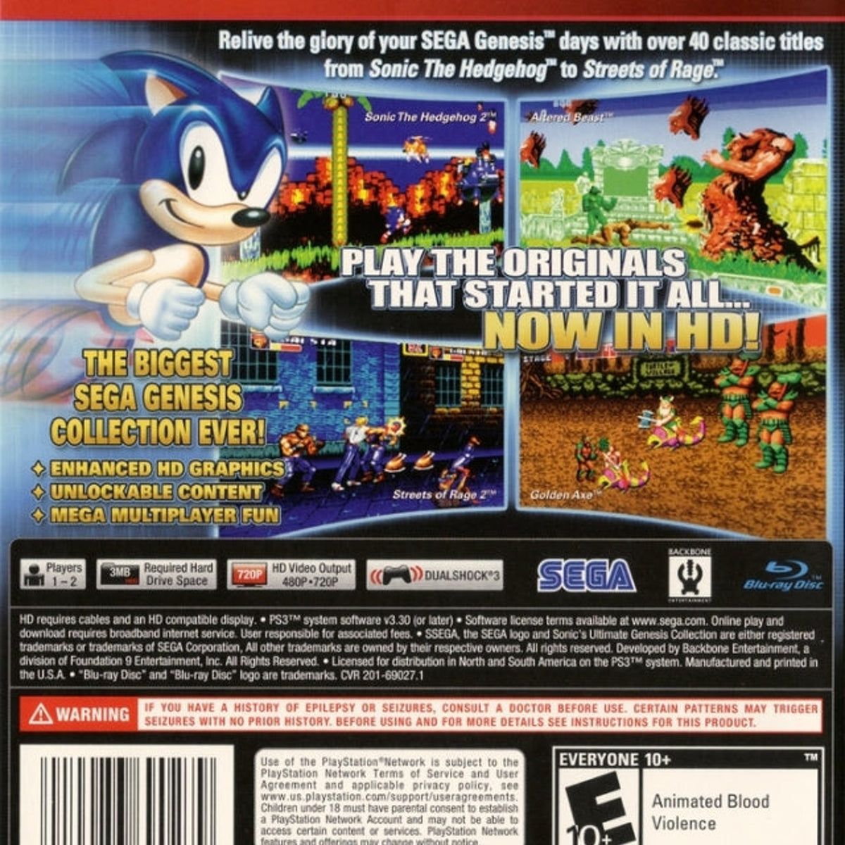 SEGA Sonic's Ultimate Genesis Collection - Playstation 3