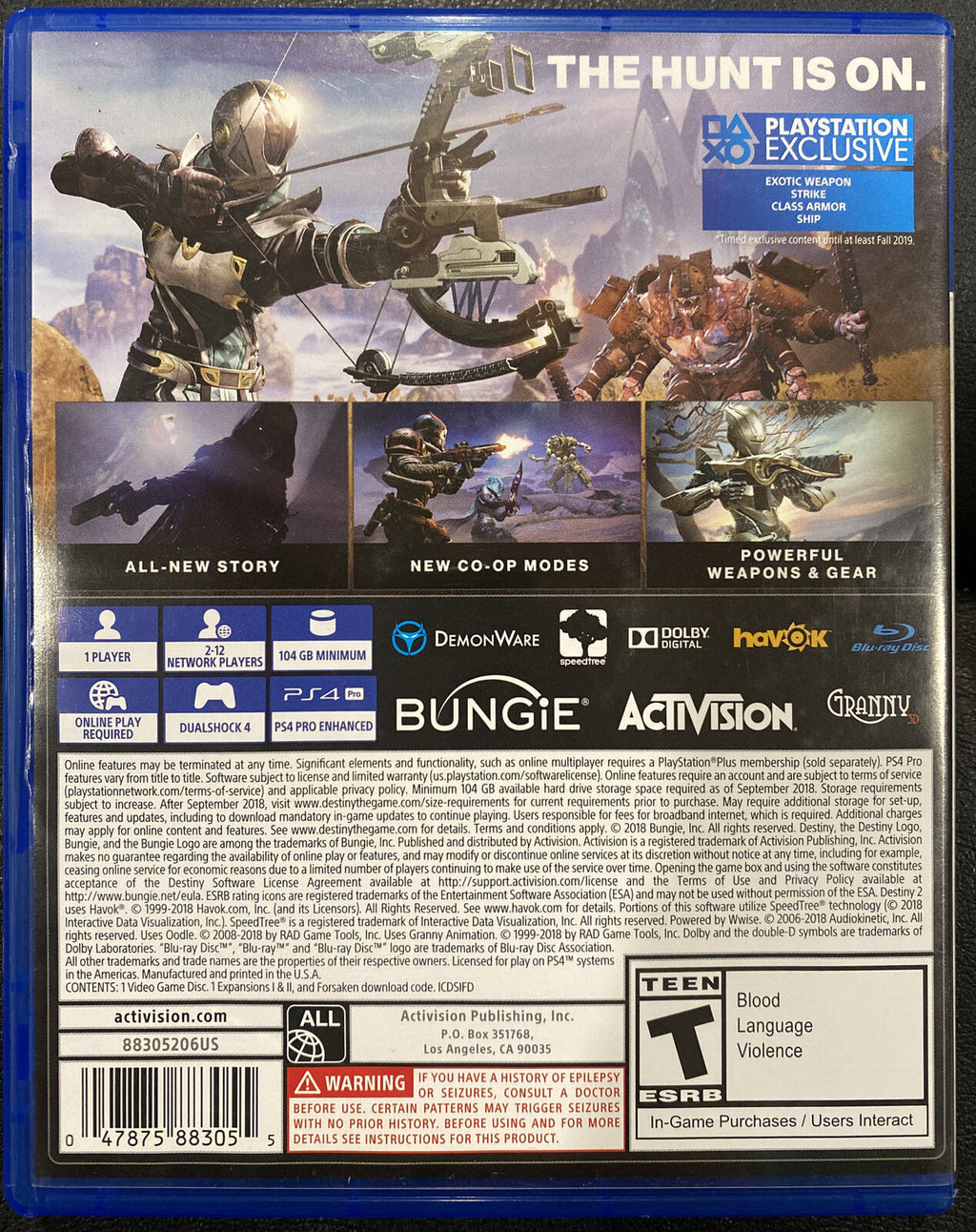 Destiny 2: Forsaken Legendary PS4 2015 - Used Very Good