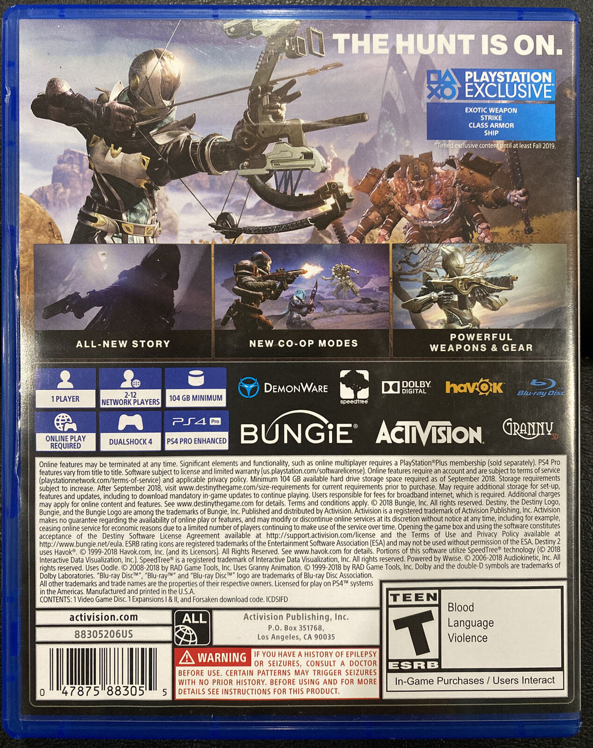 Destiny 2: Forsaken Legendary PS4 2015 - Used Very Good