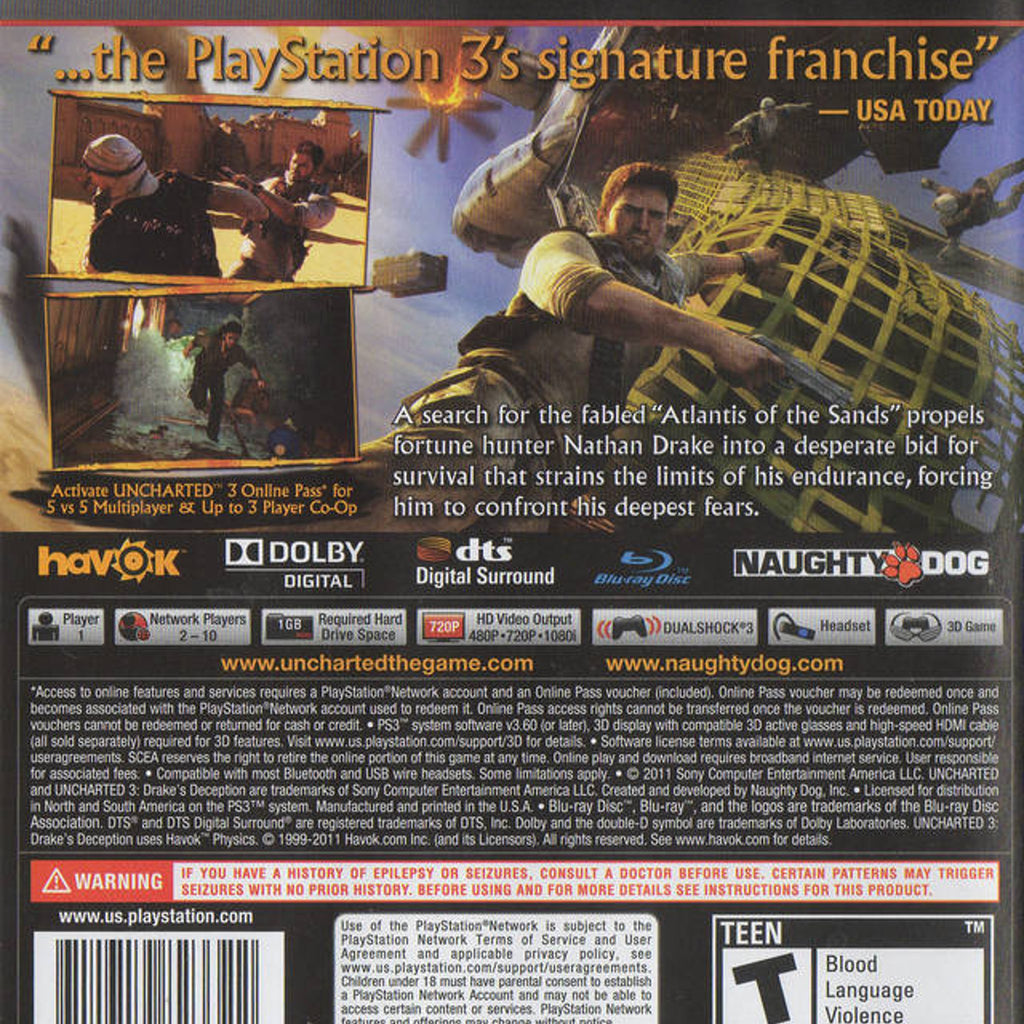 Sony Uncharted 3: Drake's Deception PS3 Game